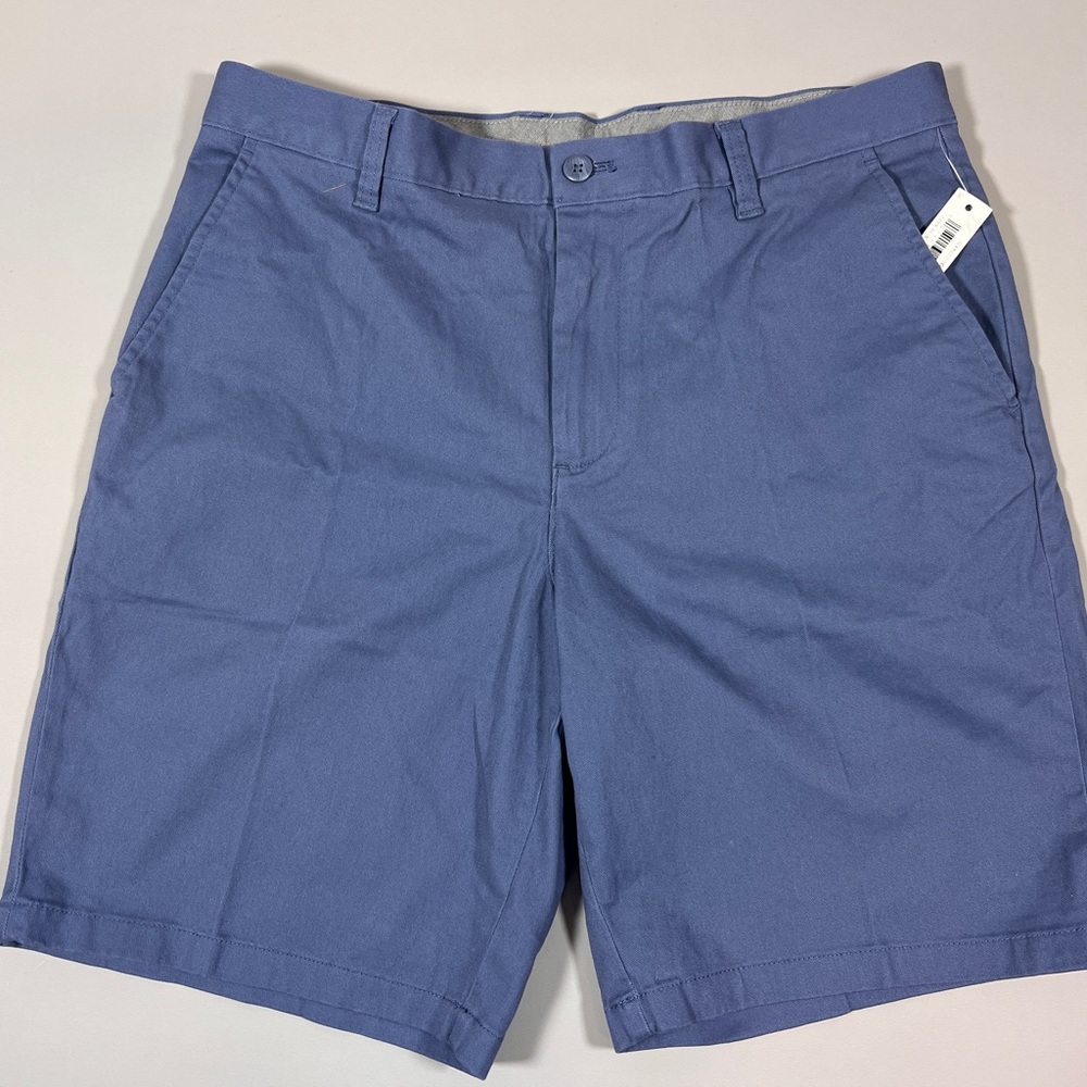 Amazon Essentials Men's Slate Blue Flat-Front Chino Shorts